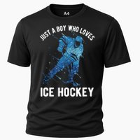 Just A Boy Who Loves Ice Hockey Cooling Performance Crew T-Shirt