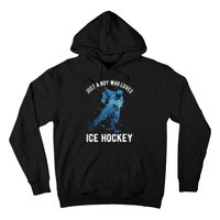 Just A Boy Who Loves Ice Hockey Hoodie