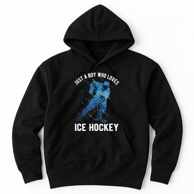 Just A Boy Who Loves Ice Hockey Hoodie