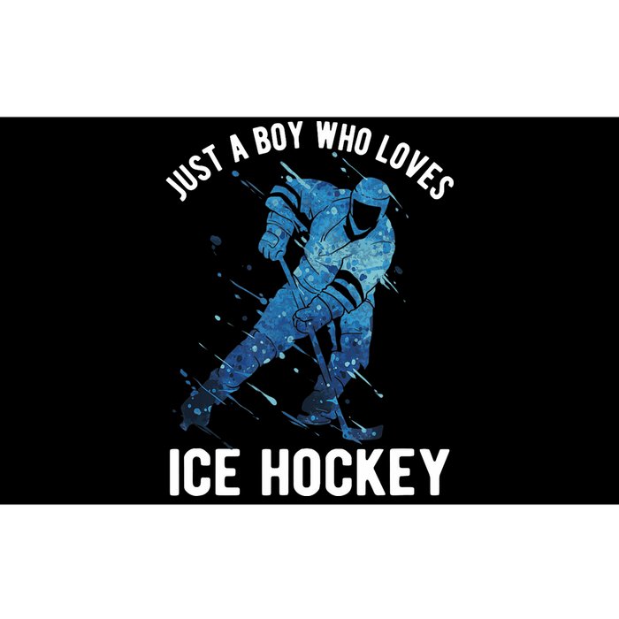 Just A Boy Who Loves Ice Hockey Bumper Sticker