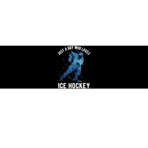 Just A Boy Who Loves Ice Hockey Bumper Sticker