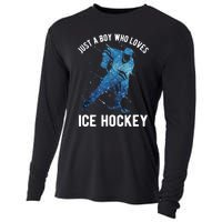 Just A Boy Who Loves Ice Hockey Cooling Performance Long Sleeve Crew