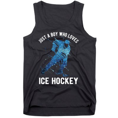 Just A Boy Who Loves Ice Hockey Tank Top