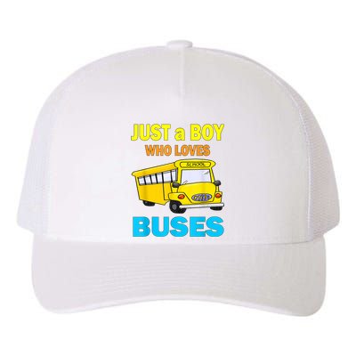 Just A Boy Who Loves School Buses & Cute Bus Lovers Yupoong Adult 5-Panel Trucker Hat