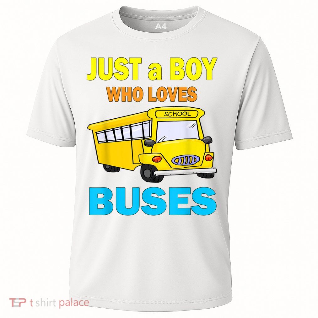 Just A Boy Who Loves School Buses & Cute Bus Lovers Performance Shirt