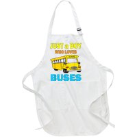 Just A Boy Who Loves School Buses & Cute Bus Lovers Full-Length Apron With Pockets