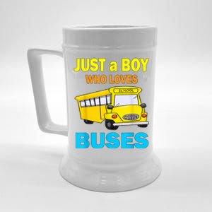 Just A Boy Who Loves School Buses & Cute Bus Lovers Beer Stein