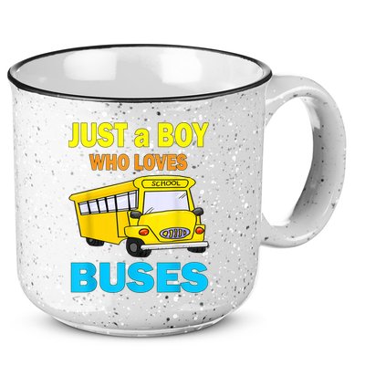 Just A Boy Who Loves School Buses & Cute Bus Lovers 15oz Campfire Ceramic Mug