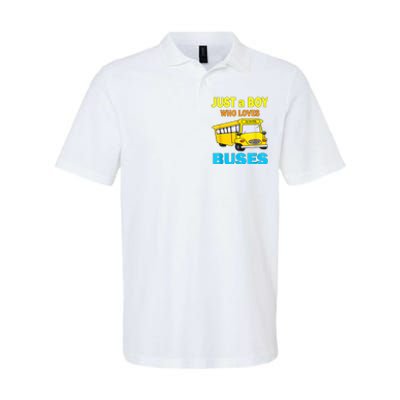 Just A Boy Who Loves School Buses & Cute Bus Lovers Softstyle Adult Sport Polo