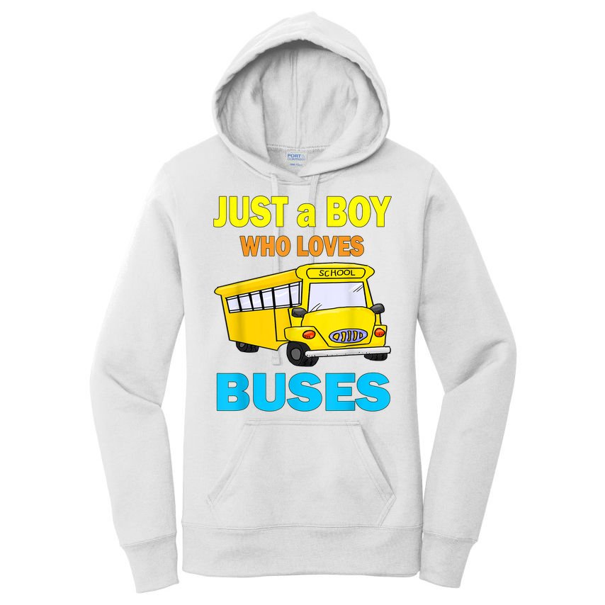 Just A Boy Who Loves School Buses & Cute Bus Lovers Women's Pullover Hoodie