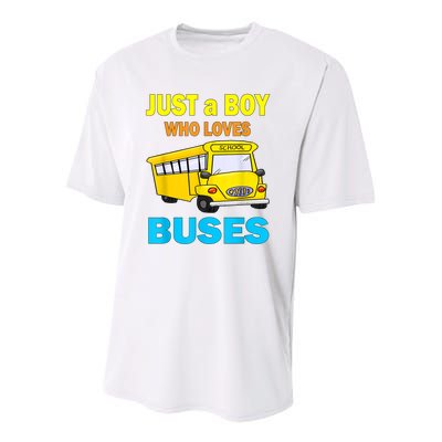 Just A Boy Who Loves School Buses & Cute Bus Lovers Youth Performance Sprint T-Shirt