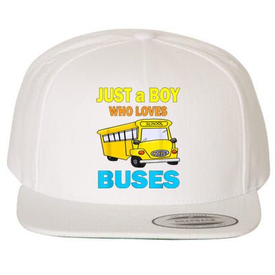 Just A Boy Who Loves School Buses & Cute Bus Lovers Wool Snapback Cap