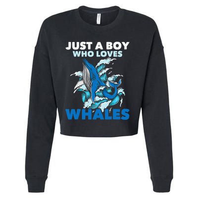 Just A Boy Who Loves Whales Marine Biologist Whale Lover Cropped Pullover Crew