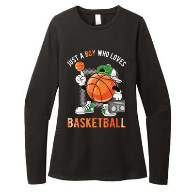 Just A Boy Who Loves Basketball Womens CVC Long Sleeve Shirt