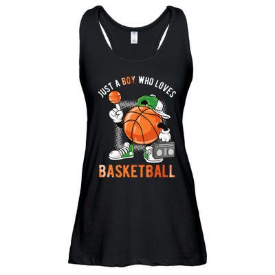 Just A Boy Who Loves Basketball Ladies Essential Flowy Tank