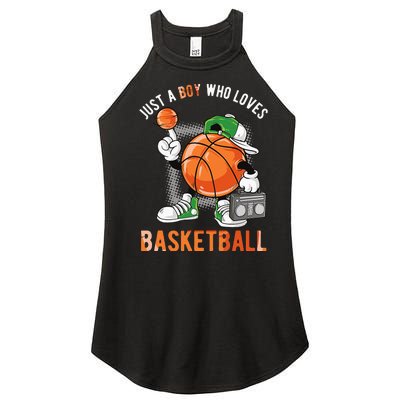 Just A Boy Who Loves Basketball Women’s Perfect Tri Rocker Tank