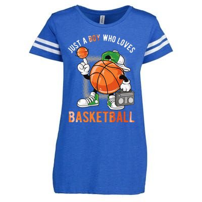 Just A Boy Who Loves Basketball Enza Ladies Jersey Football T-Shirt