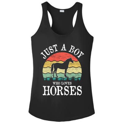 Just A Boy Who Loves Horses Gift Ladies PosiCharge Competitor Racerback Tank