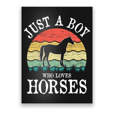 Just A Boy Who Loves Horses Gift Poster