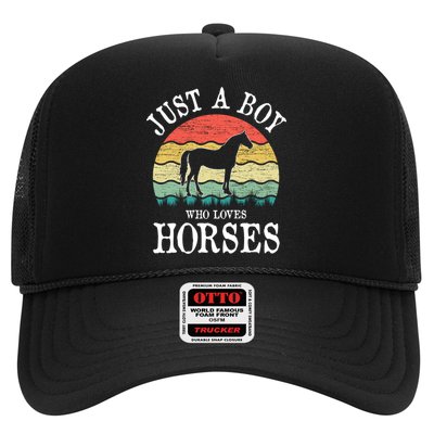 Just A Boy Who Loves Horses Gift Trucker Hat