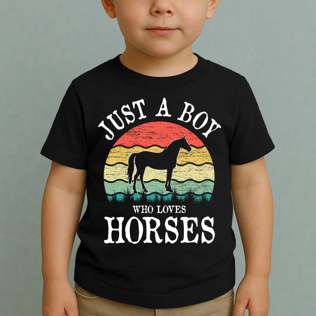 Just A Boy Who Loves Horses Gift Toddler T-Shirt