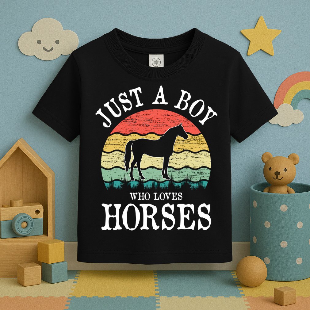 Just A Boy Who Loves Horses Gift Toddler T-Shirt