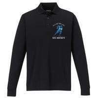 Just A Boy Who Loves Ice Hockey Performance Long Sleeve Polo