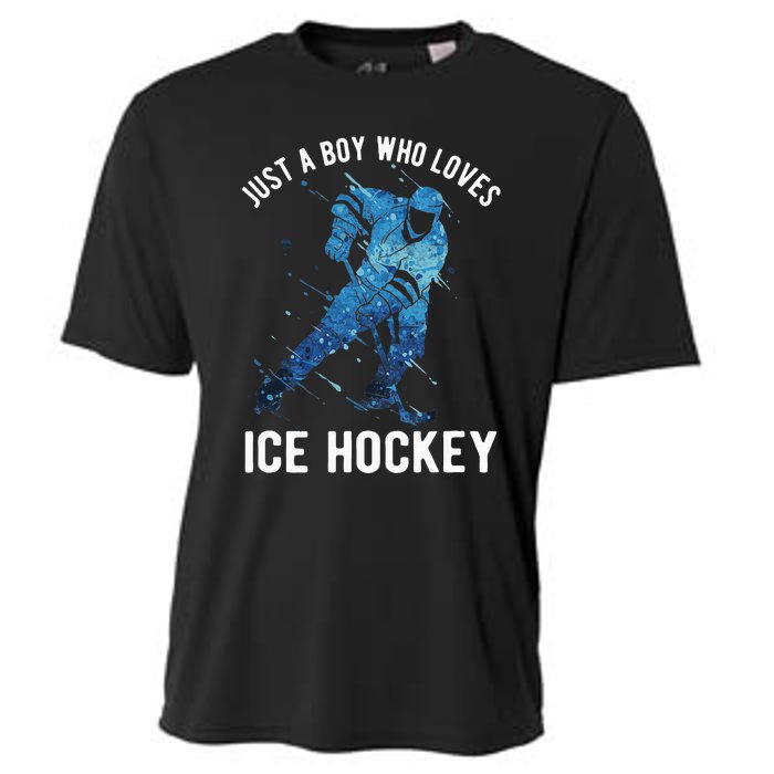 Just A Boy Who Loves Ice Hockey Cooling Performance Crew T-Shirt