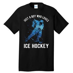 Just A Boy Who Loves Ice Hockey Tall T-Shirt