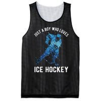 Just A Boy Who Loves Ice Hockey Mesh Reversible Basketball Jersey Tank