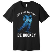 Just A Boy Who Loves Ice Hockey Premium T-Shirt