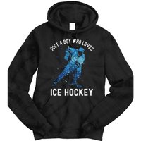 Just A Boy Who Loves Ice Hockey Tie Dye Hoodie