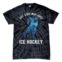 Just A Boy Who Loves Ice Hockey Tie-Dye T-Shirt