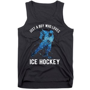 Just A Boy Who Loves Ice Hockey Tank Top