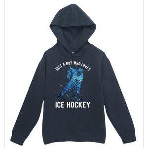 Just A Boy Who Loves Ice Hockey Urban Pullover Hoodie