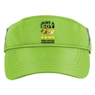 Just A Boy Who Loves Chickens Farm Chicken Gift Adult Drive Performance Visor