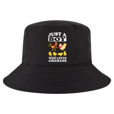 Just A Boy Who Loves Chickens Farm Chicken Gift Cool Comfort Performance Bucket Hat