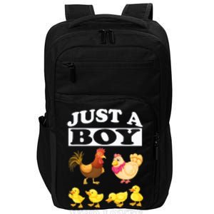 Just A Boy Who Loves Chickens Farm Chicken Gift Impact Tech Backpack