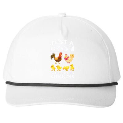 Just A Boy Who Loves Chickens Farm Chicken Gift Snapback Five-Panel Rope Hat