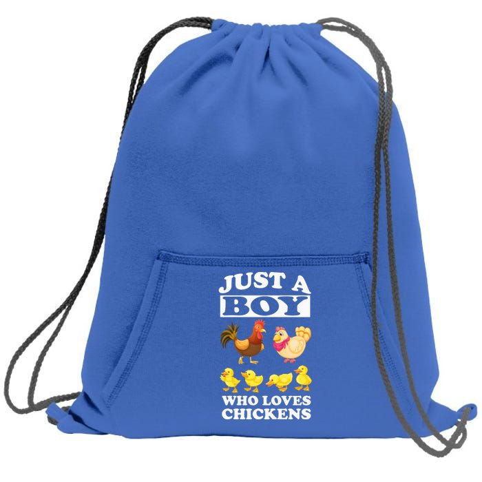 Just A Boy Who Loves Chickens Farm Chicken Gift Sweatshirt Cinch Pack Bag