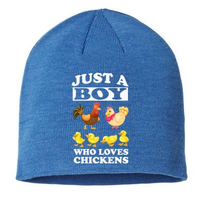 Just A Boy Who Loves Chickens Farm Chicken Gift Sustainable Beanie