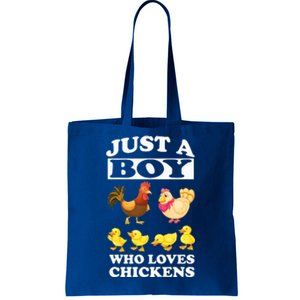 Just A Boy Who Loves Chickens Farm Chicken Gift Tote Bag