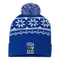 Just A Boy Who Loves Chickens Farm Chicken Gift USA-Made Snowflake Beanie