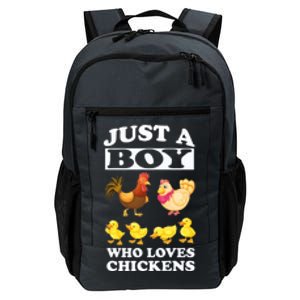 Just A Boy Who Loves Chickens Farm Chicken Gift Daily Commute Backpack