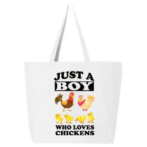 Just A Boy Who Loves Chickens Farm Chicken Gift 25L Jumbo Tote