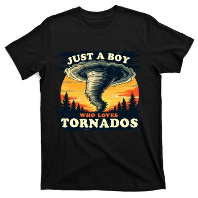 Just A Boy Who Loves Tornados Meteorology Storm Chaser T-Shirt