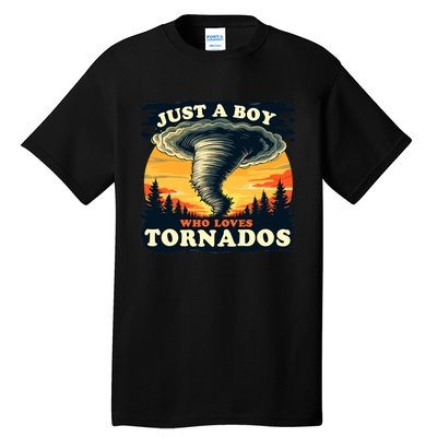 Just A Boy Who Loves Tornados Meteorology Storm Chaser Tall T-Shirt