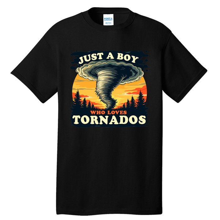 Just A Boy Who Loves Tornados Meteorology Storm Chaser Tall T-Shirt