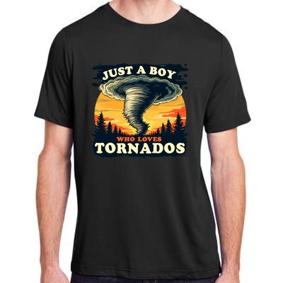 Just A Boy Who Loves Tornados Meteorology Storm Chaser Adult ChromaSoft Performance T-Shirt