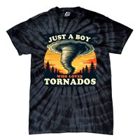 Just A Boy Who Loves Tornados Meteorology Storm Chaser Tie-Dye T-Shirt